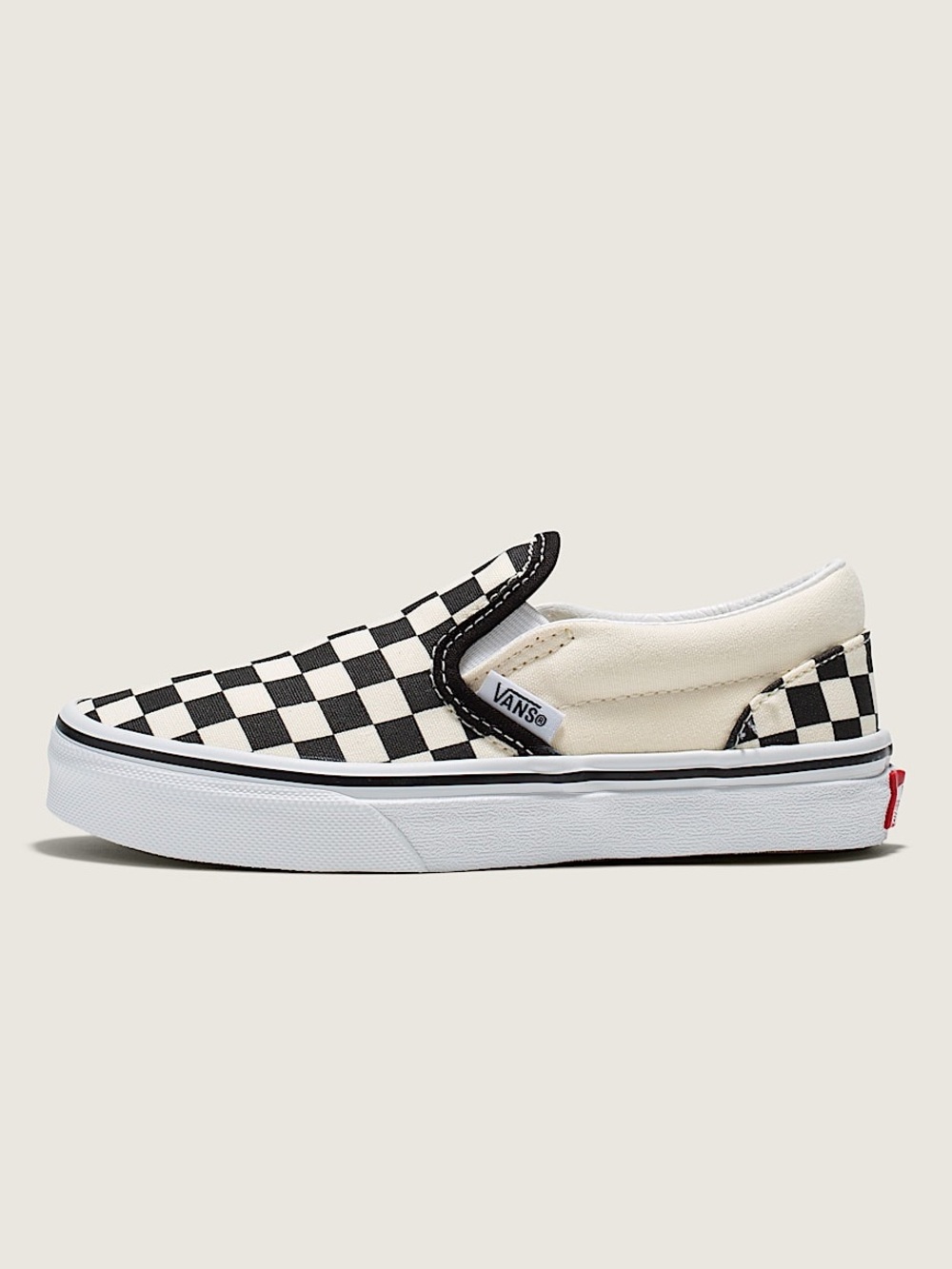 Vans Kids Classic Checkerboard Slip-On Shoe - Black & White
